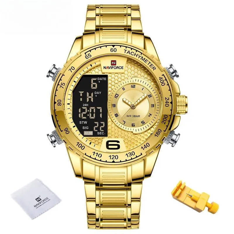 Luxury  Watch Men Stainless Steel Digital Sport Chronograph Quartz Wrist watch