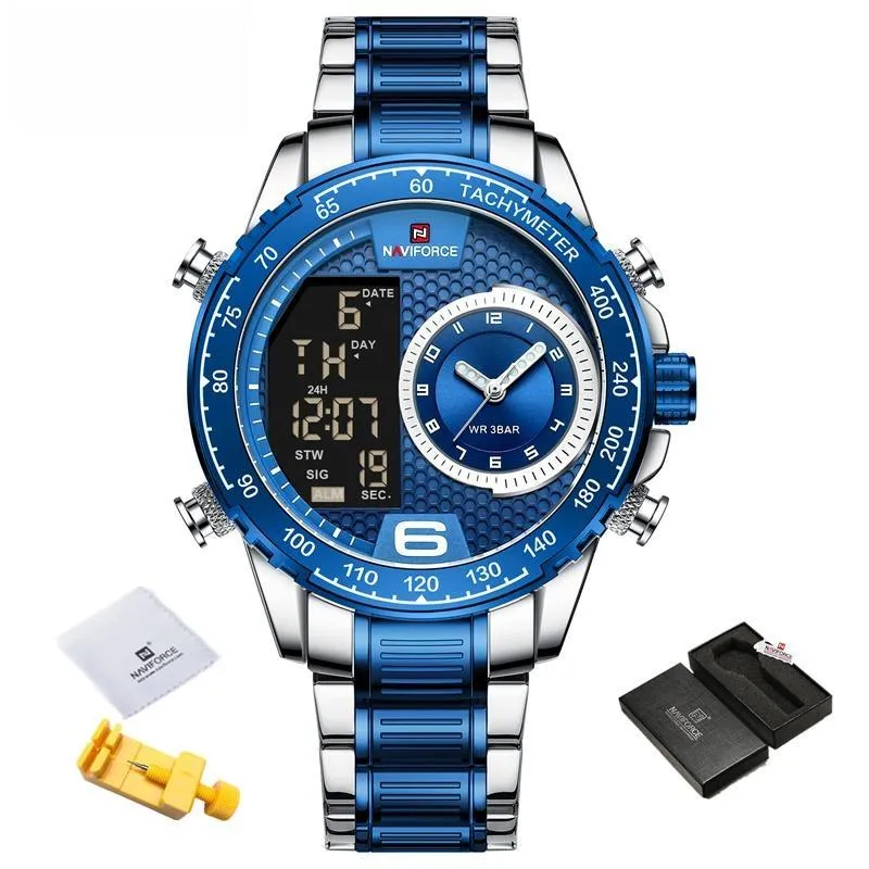 Luxury  Watch Men Stainless Steel Digital Sport Chronograph Quartz Wrist watch