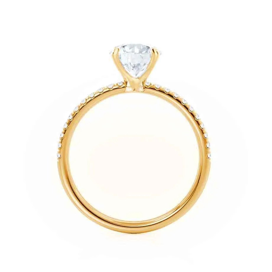 MACY - Elongated Cushion Lab Diamond 18k Yellow Gold Petite Shoulder Set