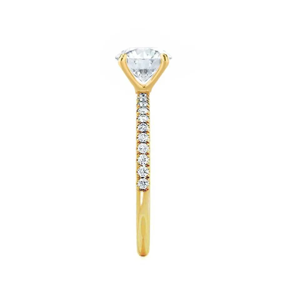 MACY - Elongated Cushion Lab Diamond 18k Yellow Gold Petite Shoulder Set