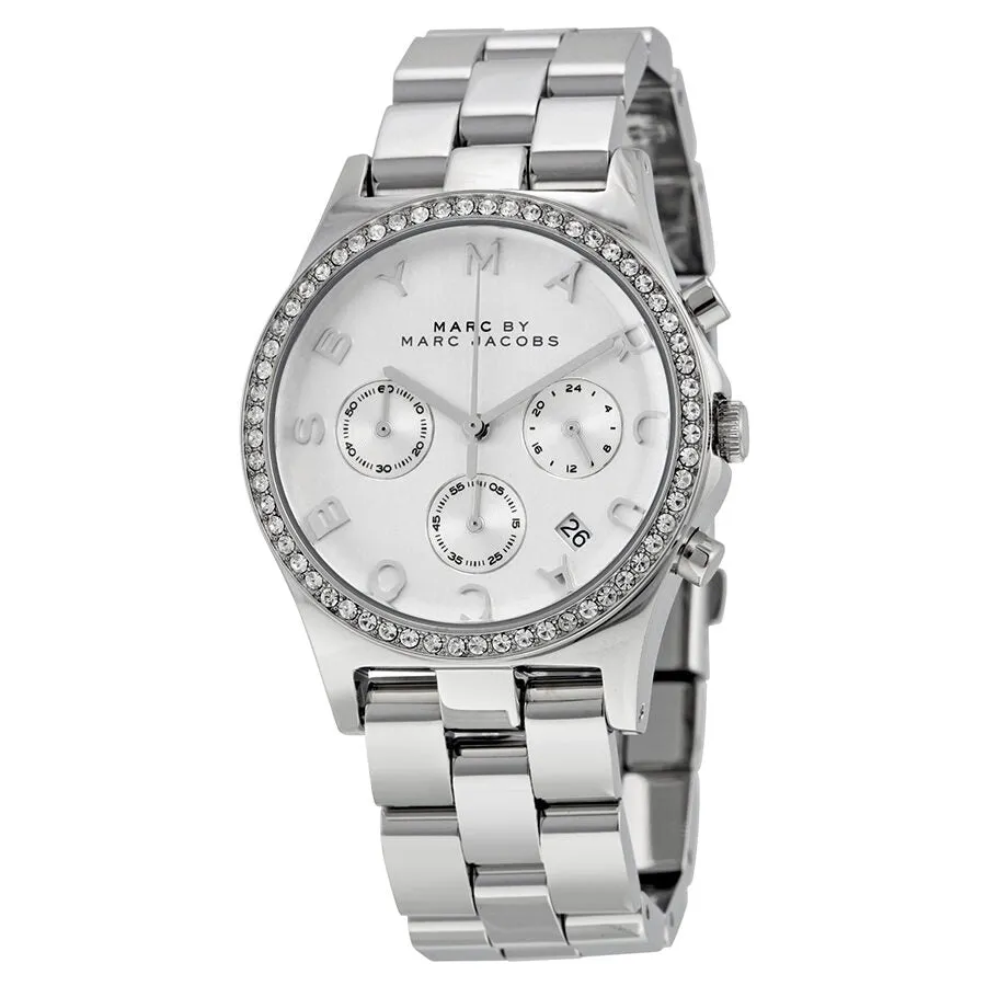 Marc By Marc Jacobs Henry Chronograph Silver Dial Stainless Steel Ladies Watch MBM3104