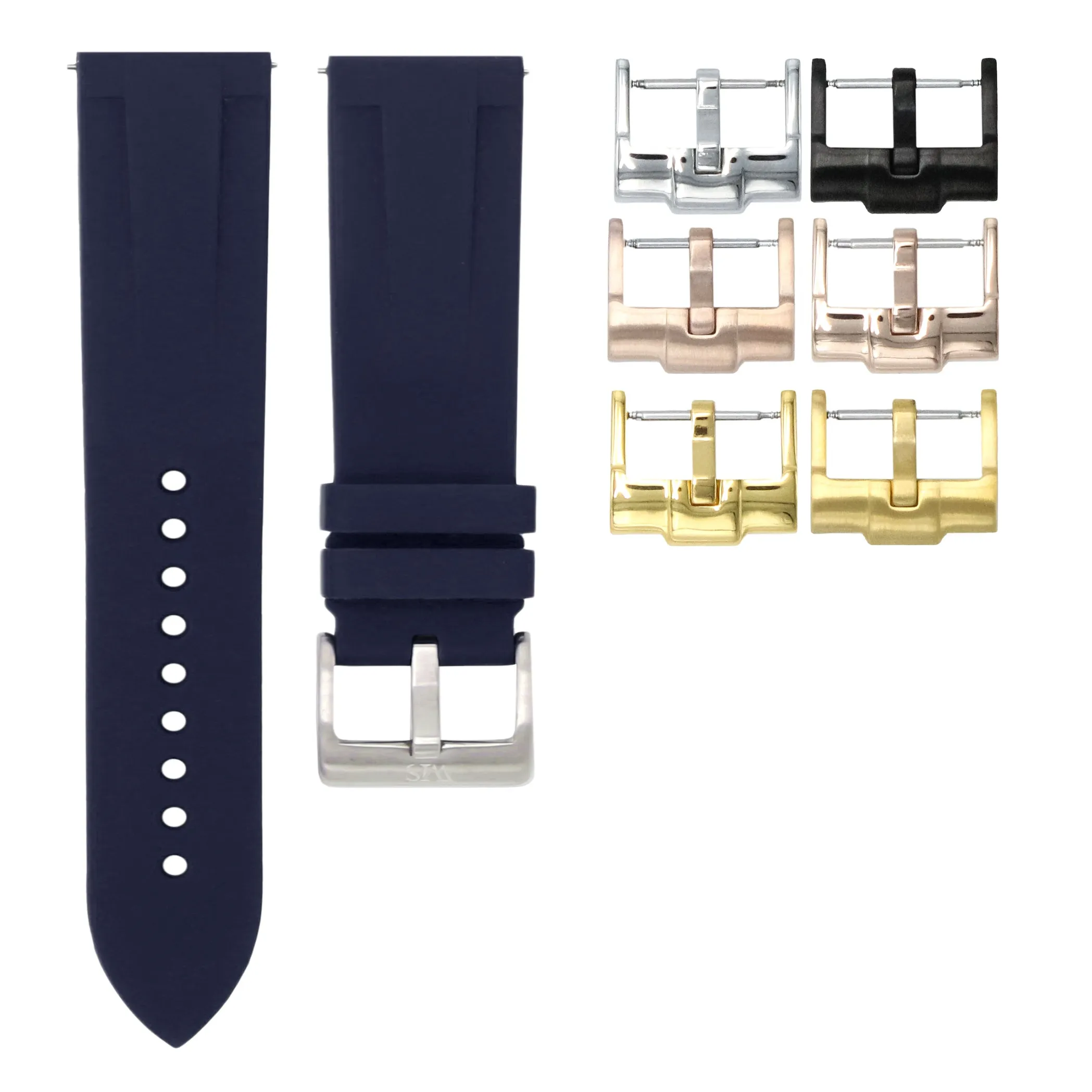 Marine Blue - Quick Release Rubber Strap For Breitling Superocean Heritage