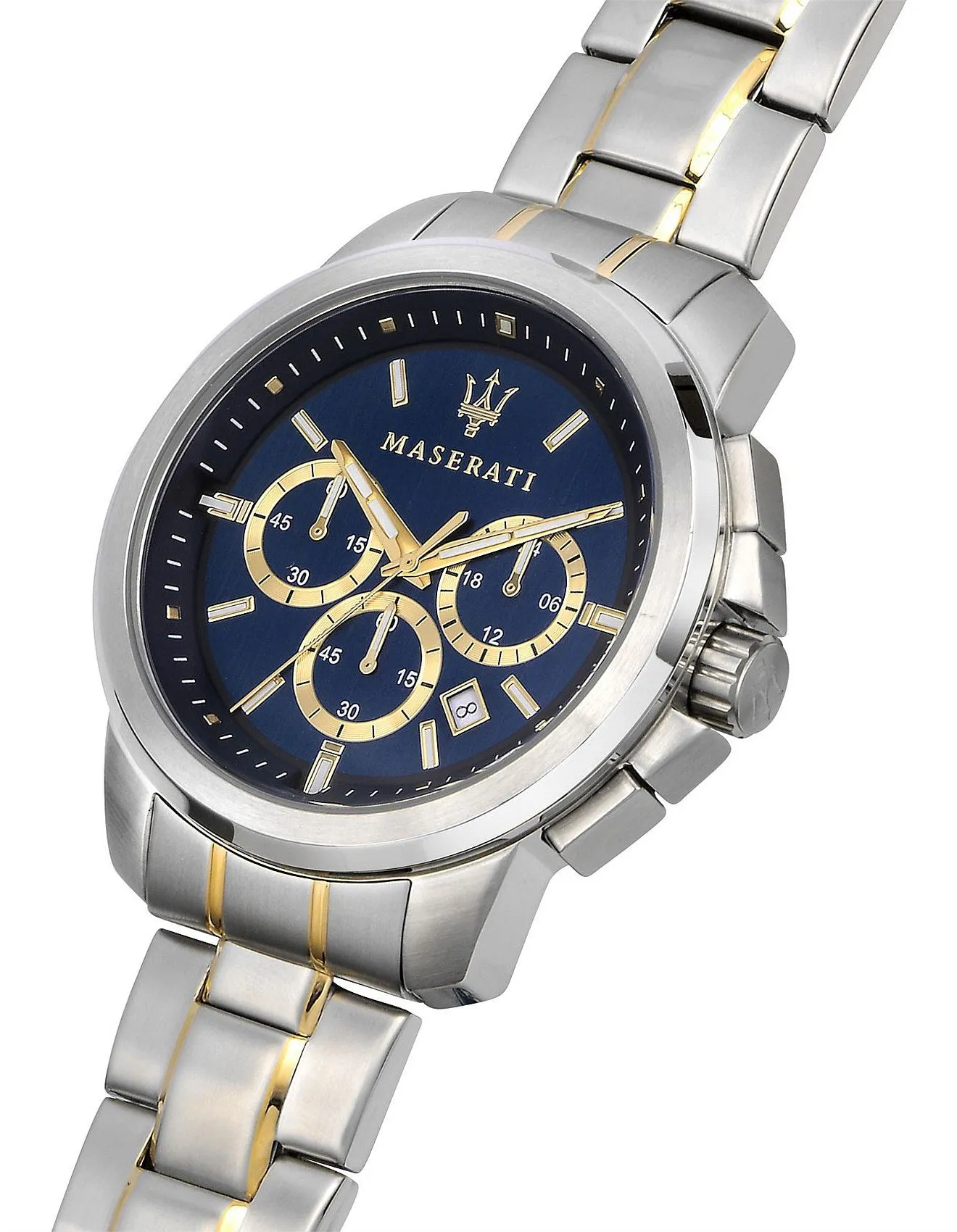 MASERATI SUCCESSO 44MM CHR BLUE DIAL BR SS YG - R8873621016