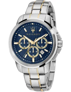 MASERATI SUCCESSO 44MM CHR BLUE DIAL BR SS YG - R8873621016
