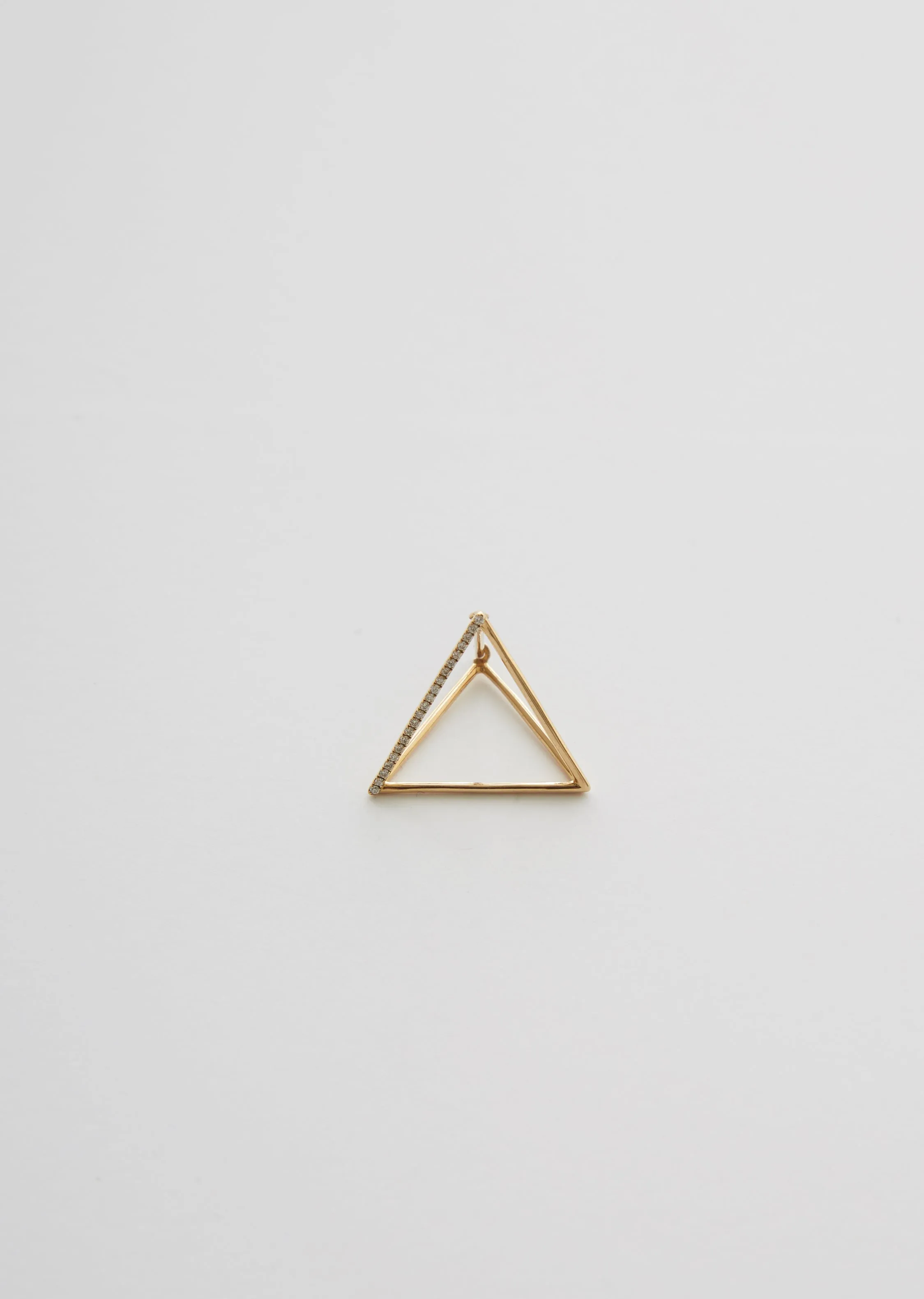 Medium 3D Triangle Earring with Diamonds