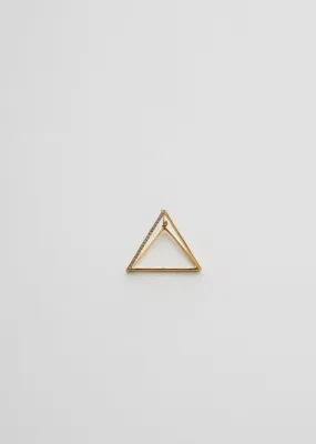 Medium 3D Triangle Earring with Diamonds