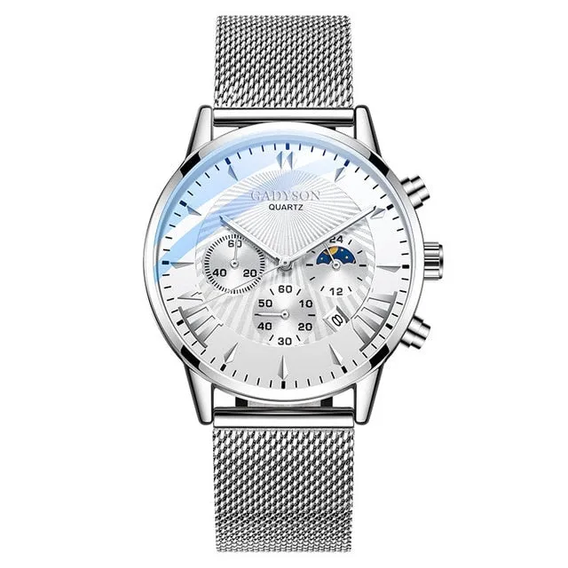 Men Business Luminous Quartz Mesh Watch