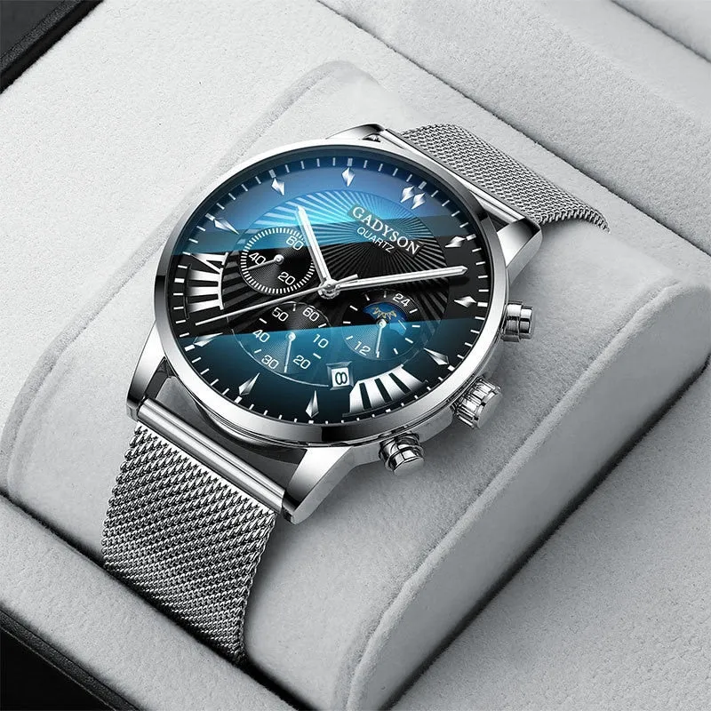Men Business Luminous Quartz Mesh Watch