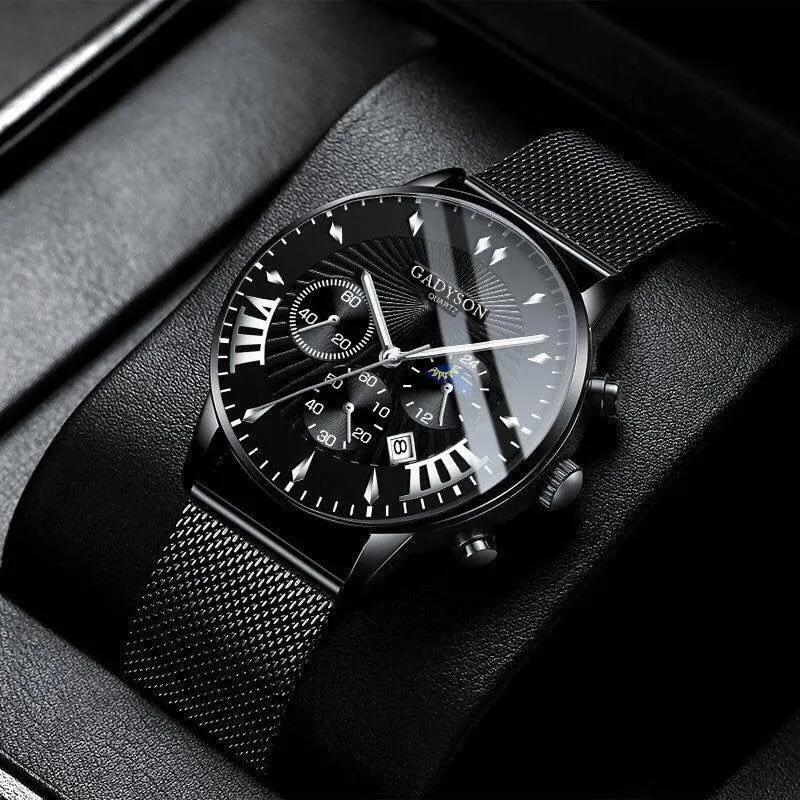 Men Business Luminous Quartz Mesh Watch