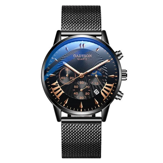 Men Business Luminous Quartz Mesh Watch