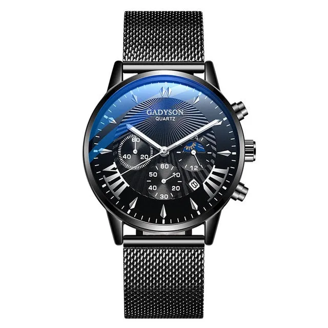 Men Business Luminous Quartz Mesh Watch