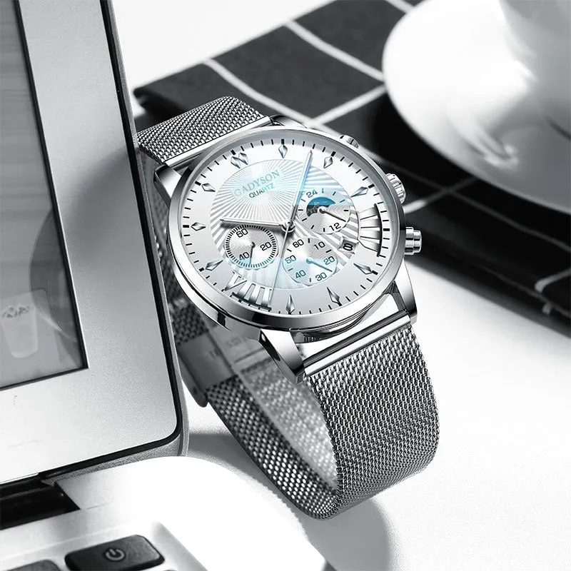 Men Business Luminous Quartz Mesh Watch