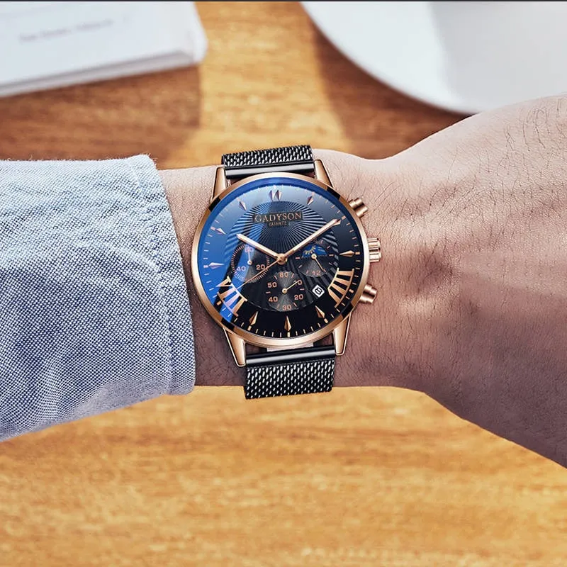 Men Business Luminous Quartz Mesh Watch