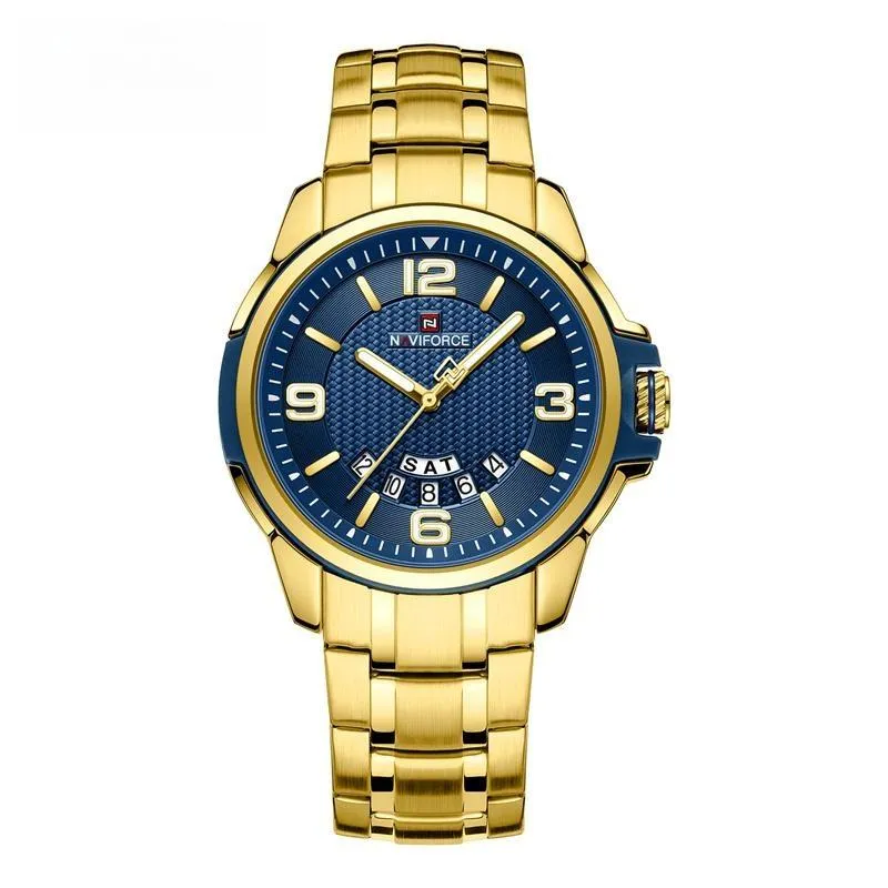 Men Sports Watch Stainless Steel Strap Military Male Quartz Clock
