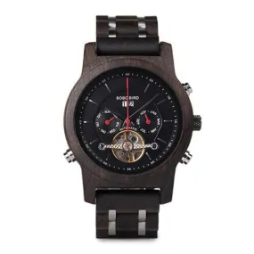 Men's Tourbillon Automatic Mechanical Wood Watch