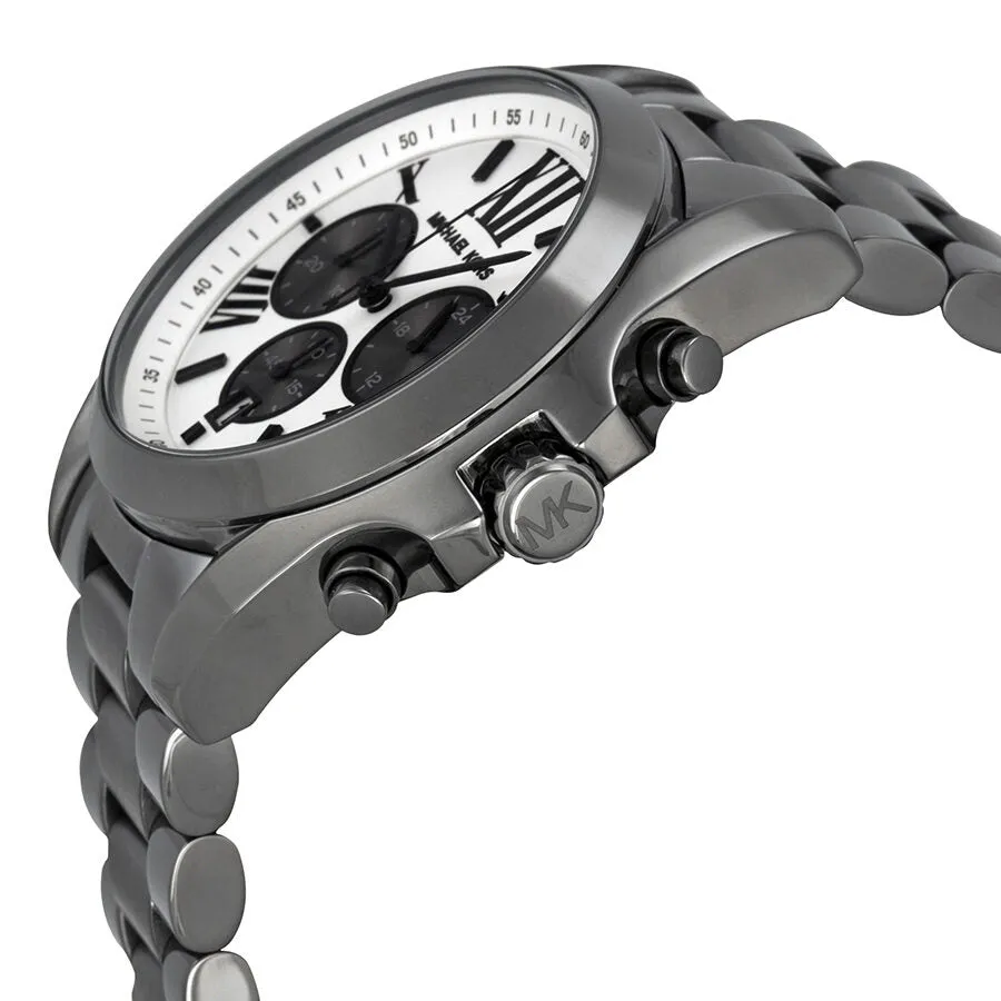 Michael Kors Bradshaw Chronograph White Dial Gunmetal Ion-plated Men's Watch MK5952