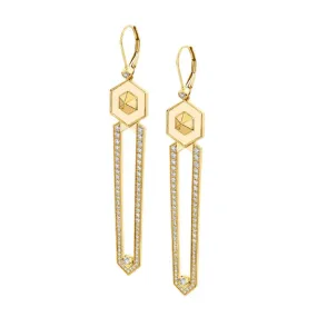 Michael M 14K Yellow Gold Hex Dagger Earrings ER515