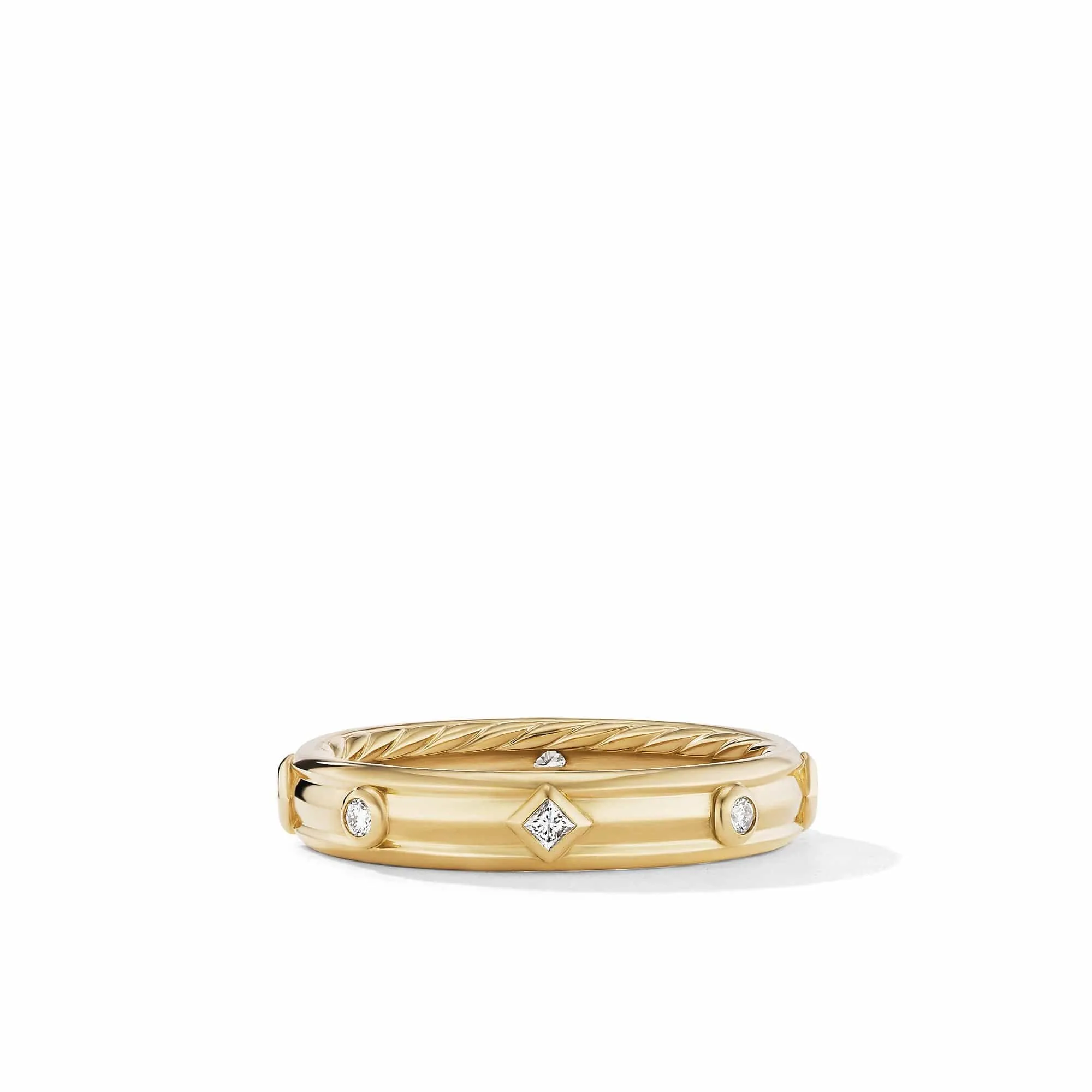 Modern Renaissance Ring in 18K Yellow Gold with Diamonds