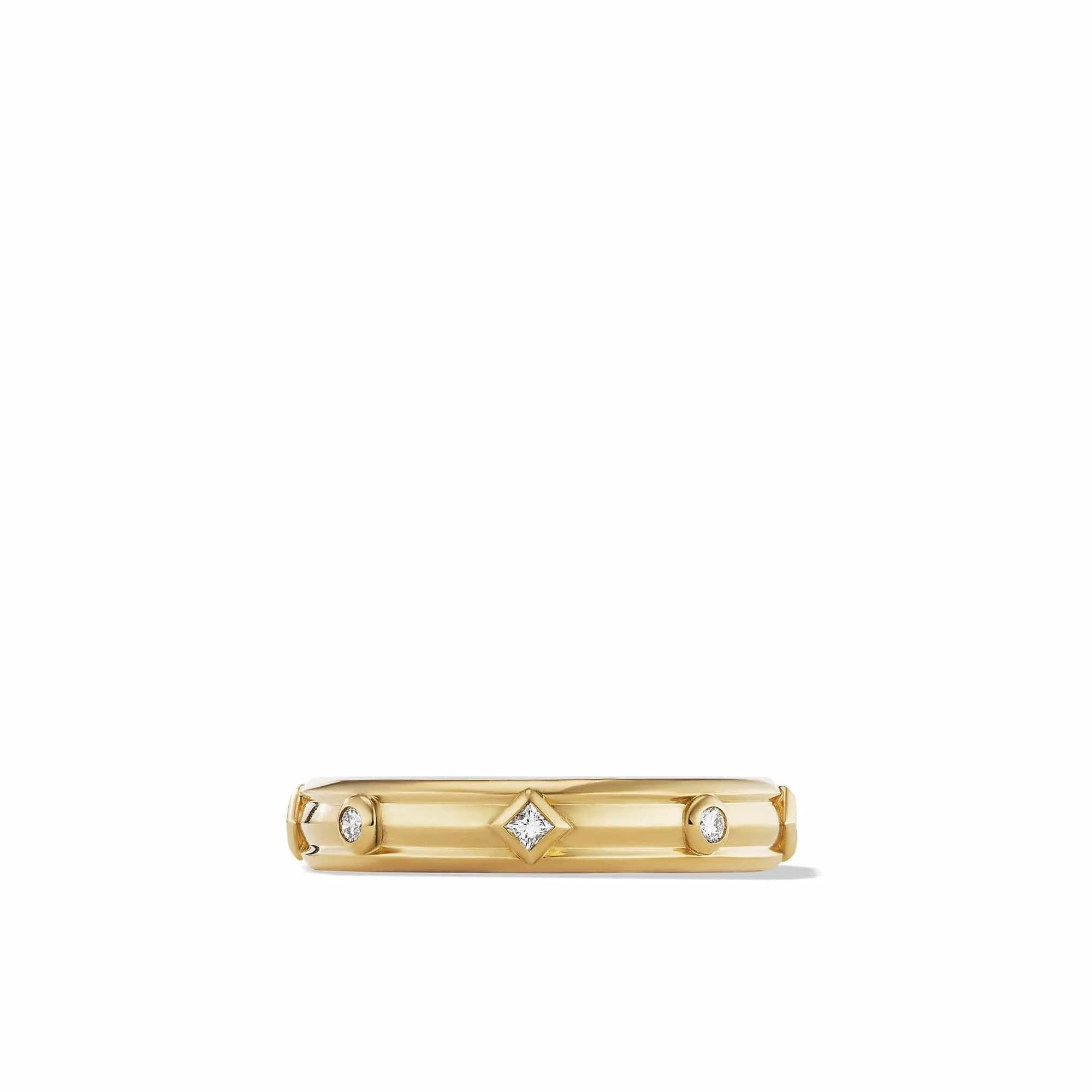 Modern Renaissance Ring in 18K Yellow Gold with Diamonds