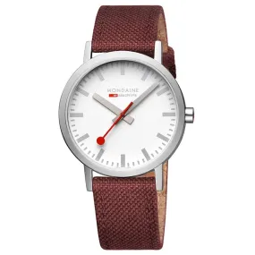 Mondaine Classic 40mm, Modern Dark Cherry Red Watch, A660.30360.17SBC