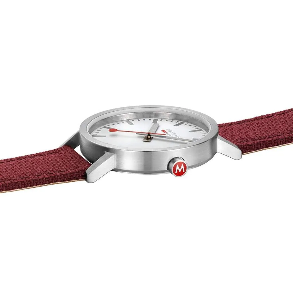Mondaine Classic 40mm, Modern Dark Cherry Red Watch, A660.30360.17SBC