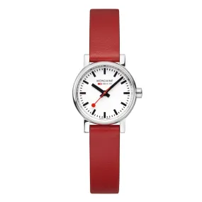 Mondaine EVO2 26 MM Watch, RED VEGAN GRAPE LEATHER