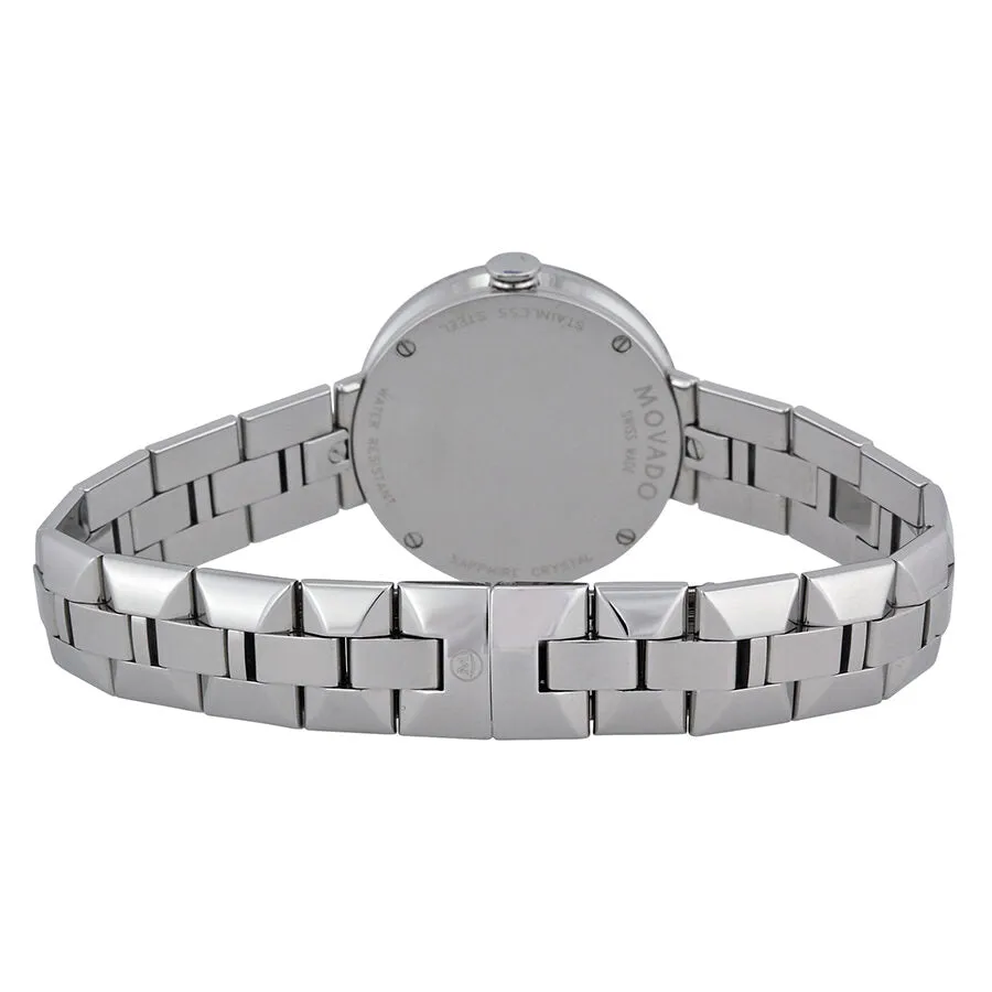Movado Sapphire Silver Diamond Dial Ladies Watch 0606815