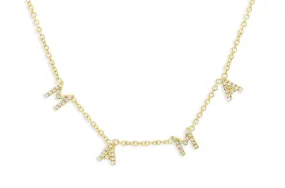 Necklace 14kt Gold MAMA & Diamonds