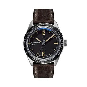 New Christopher Ward C65 Trident Diver Vintage Style 41MM Black Dial Watch