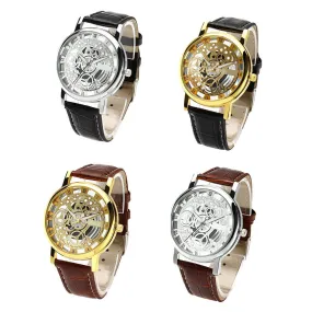 New Fashion Engraving Watches Imitation of Mechanical Watch Gift