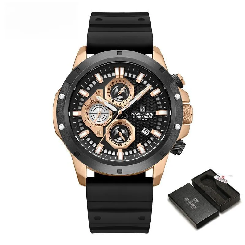 New Luxury Men's Sport Watches Silicone Strap Military Wristwatch Male Date Quartz Clock