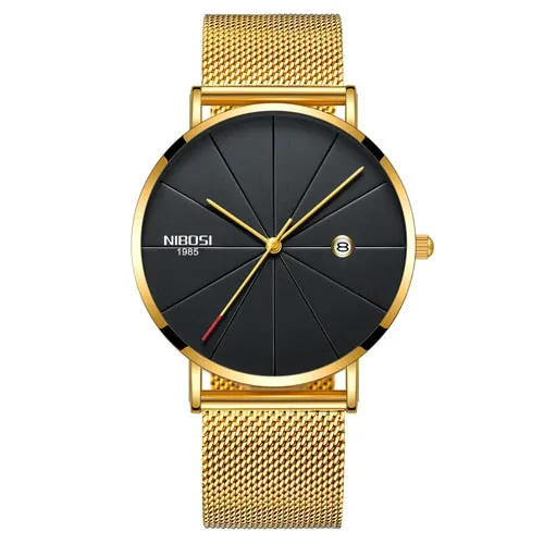 NIBOSI Ultra Thin Fashion Men Watch Top Luxury Brand Business Quartz Watches Waterproof Sports Watch
