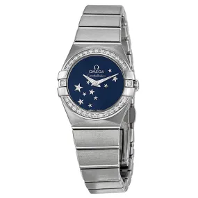 Omega Constellation Diamond Blue Star Dial Stainless Steel Ladies Watch 12315246003001 123.15.24.60.03.001