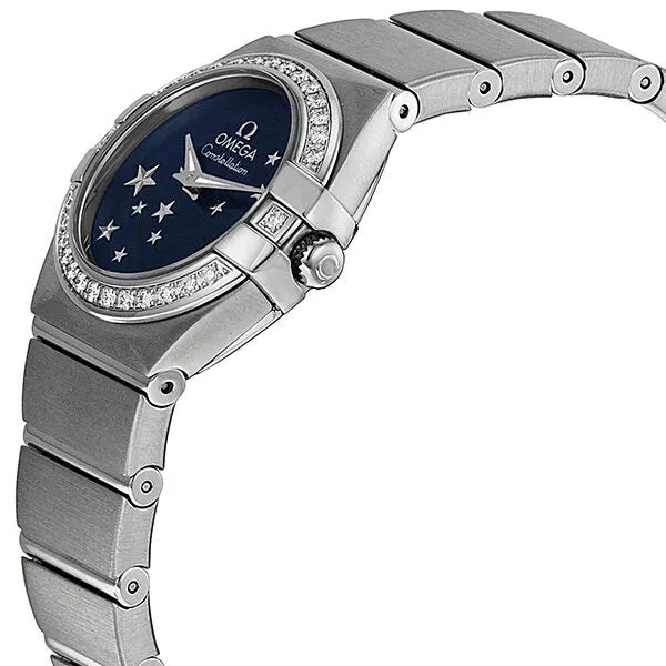 Omega Constellation Diamond Blue Star Dial Stainless Steel Ladies Watch 12315246003001 123.15.24.60.03.001
