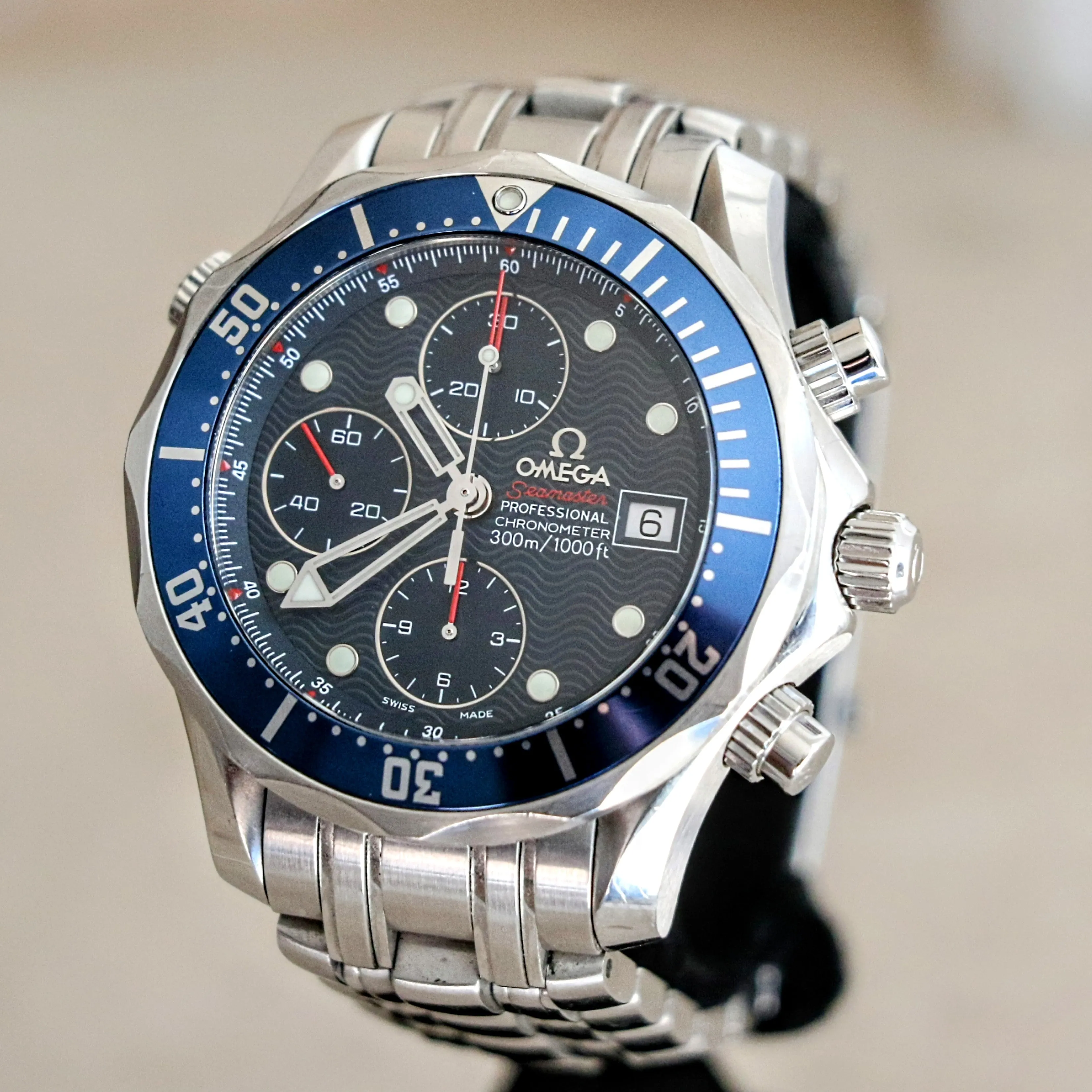 OMEGA Seamaster Chronograph Diver 300M Wristwatch Ref. 2225.80.00 Swiss Made Watch