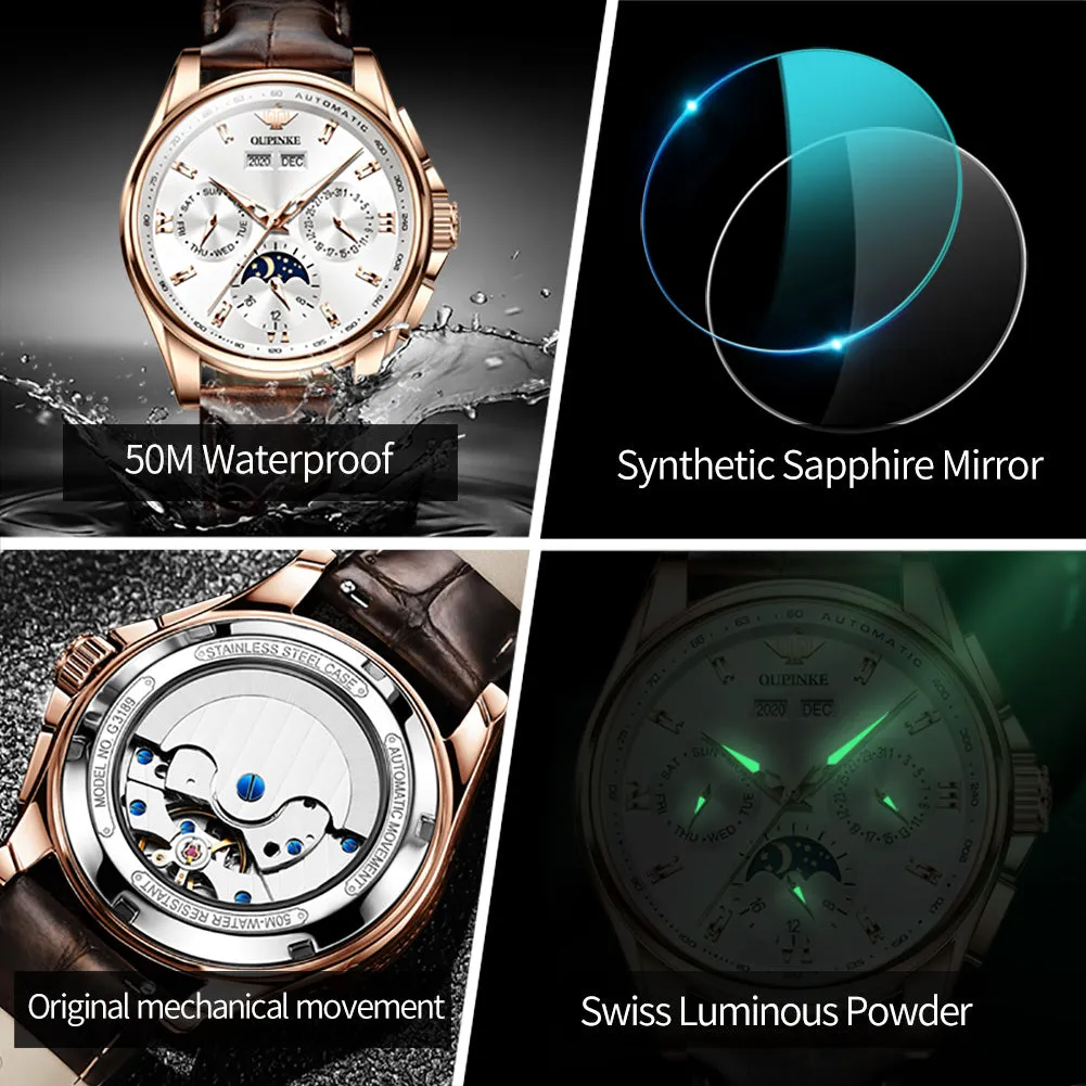 Oupinke Top Brand Luxury Automatic Watch For Man Mechanical Watch