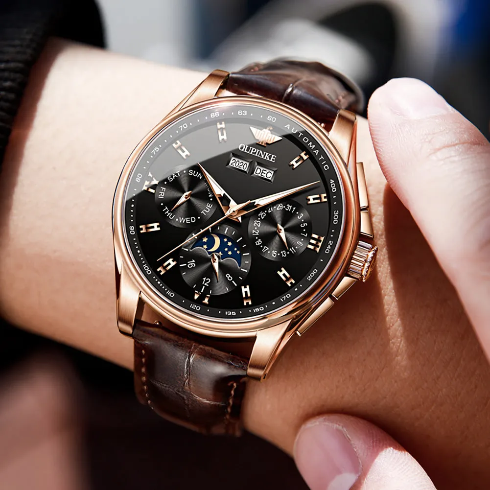 Oupinke Top Brand Luxury Automatic Watch For Man Mechanical Watch