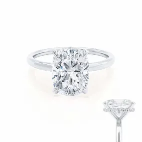 PARIS - Elongated Cushion Lab Diamond 18k White Gold Hidden Halo