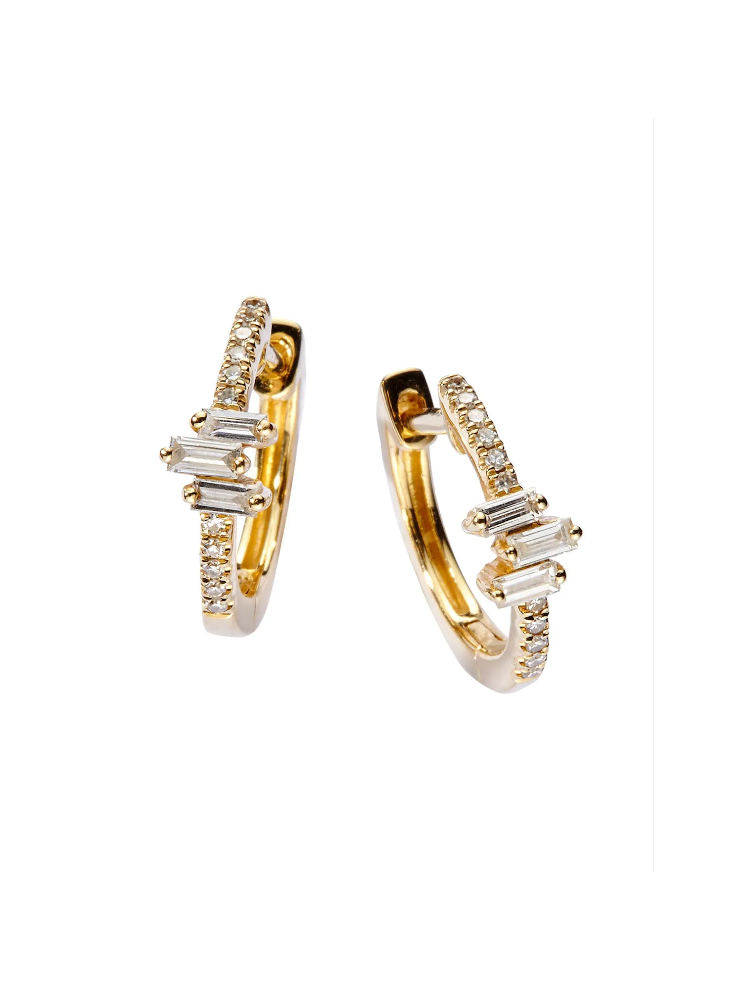 Pavé Baguette Diamond Earrings