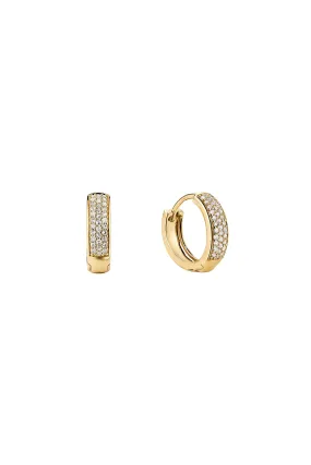 Pavé Diamond Bold Huggie Hoops