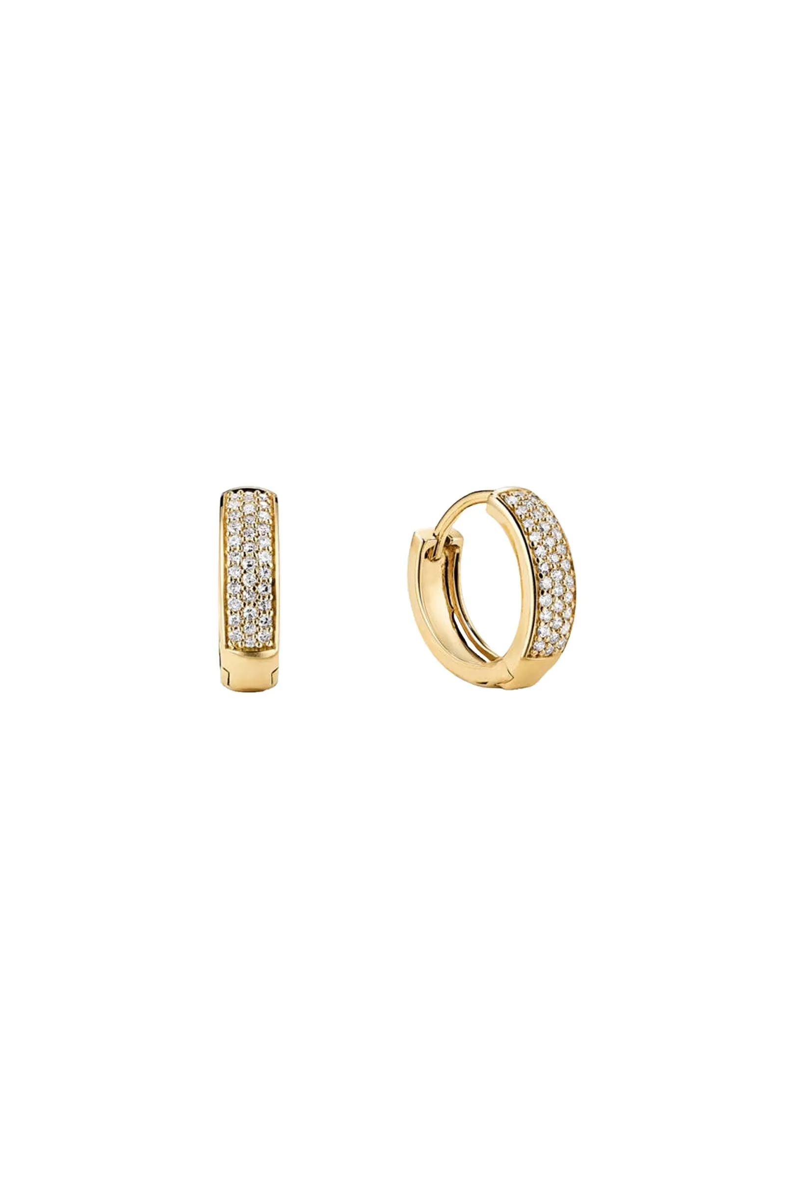 Pavé Diamond Bold Huggie Hoops