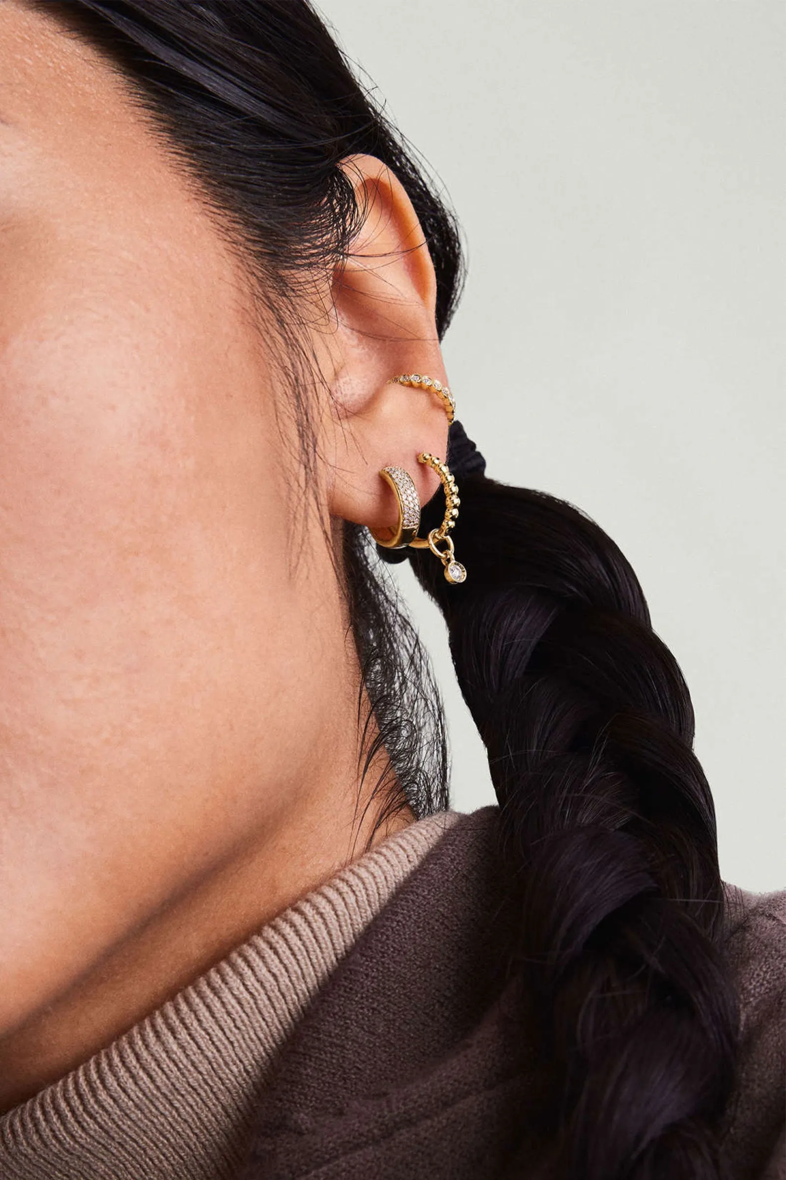 Pavé Diamond Bold Huggie Hoops