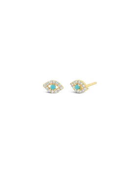 Pavé Evil Eye Stone Studs