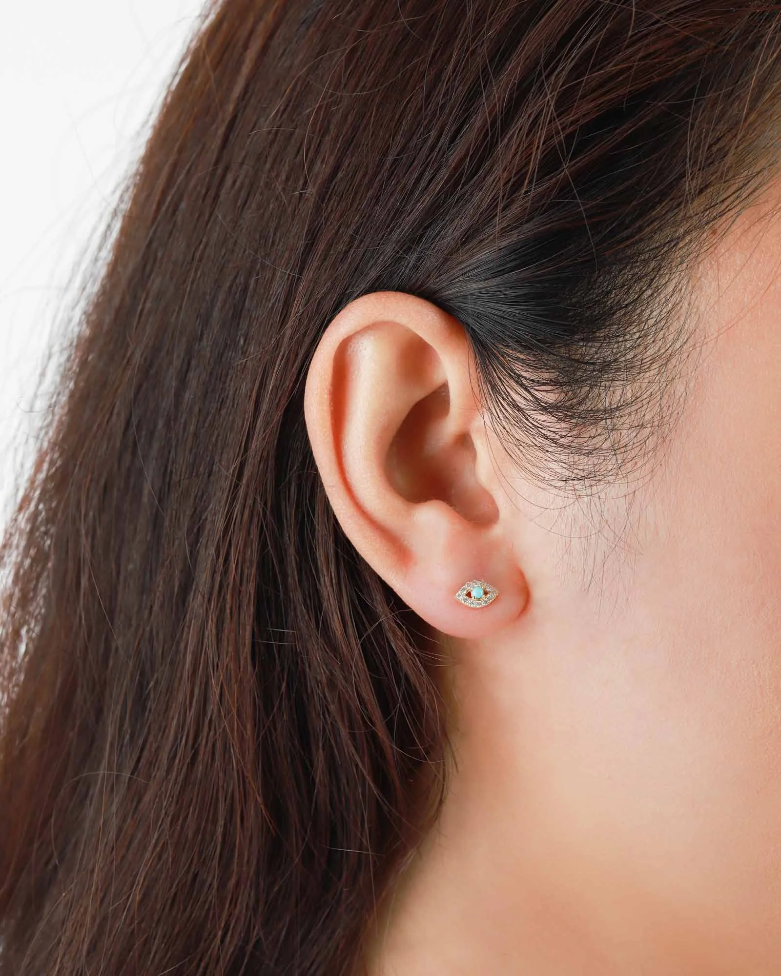 Pavé Evil Eye Stone Studs