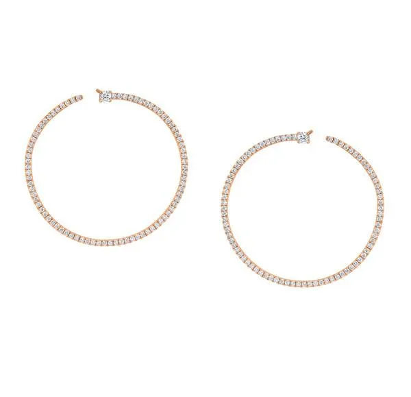PAVE DIAMOND BARDOT HOOPS