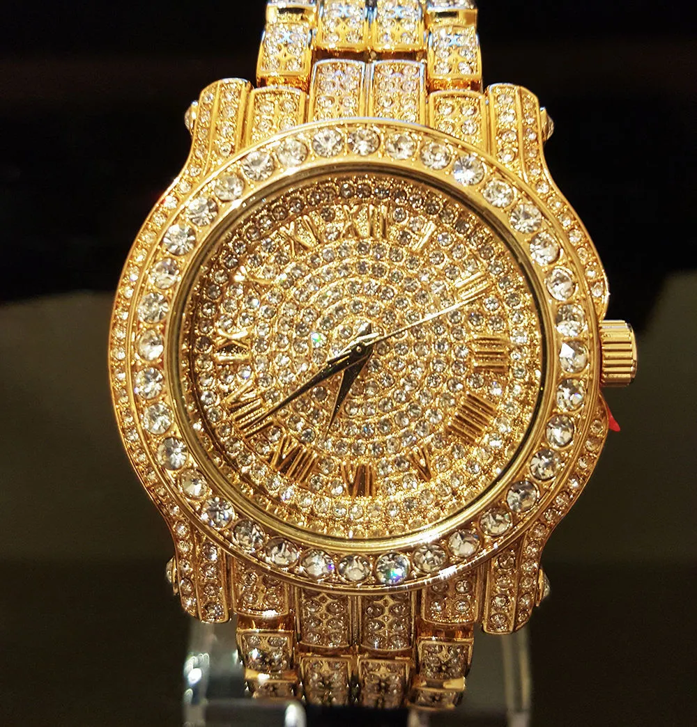 Pave Iced Out Roman Numeral Watch