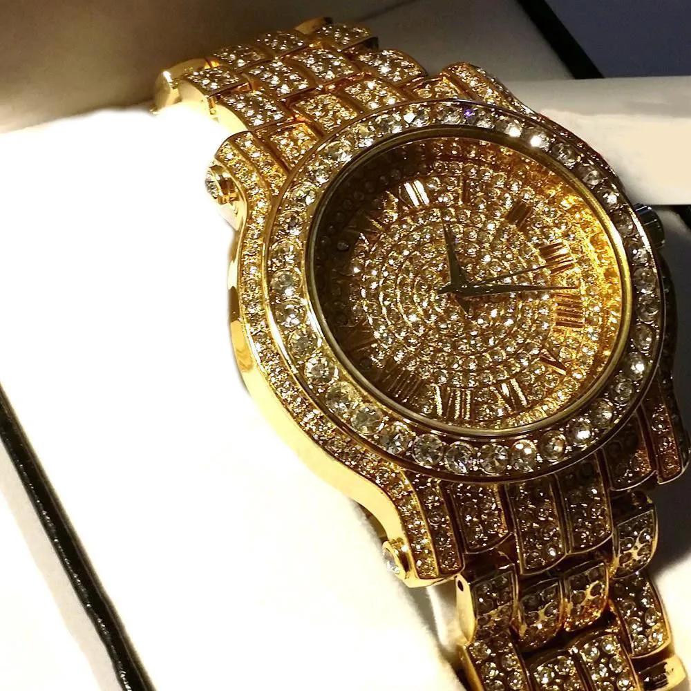Pave Iced Out Roman Numeral Watch
