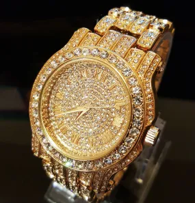 Pave Iced Out Roman Numeral Watch
