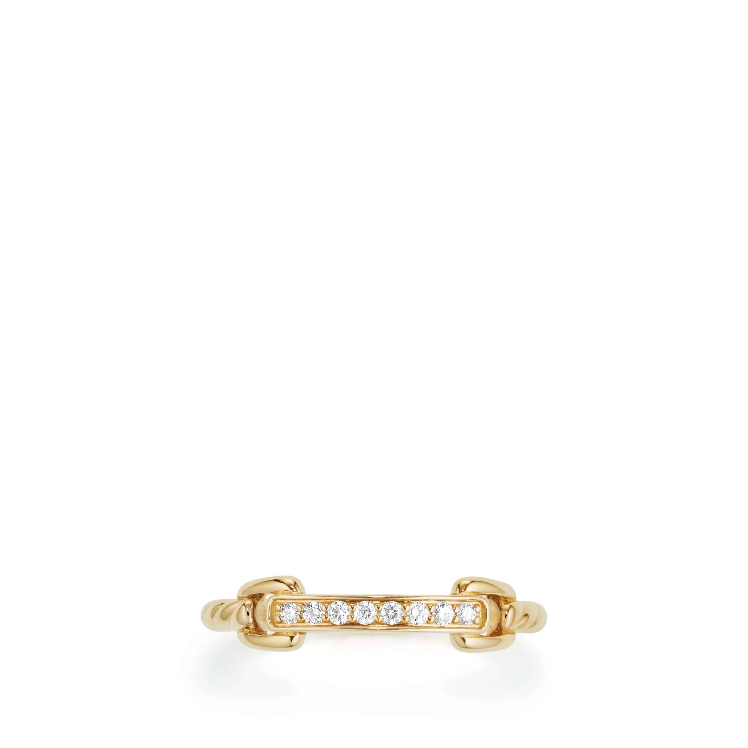Petite Pavé Ring with Diamonds in 18K Gold