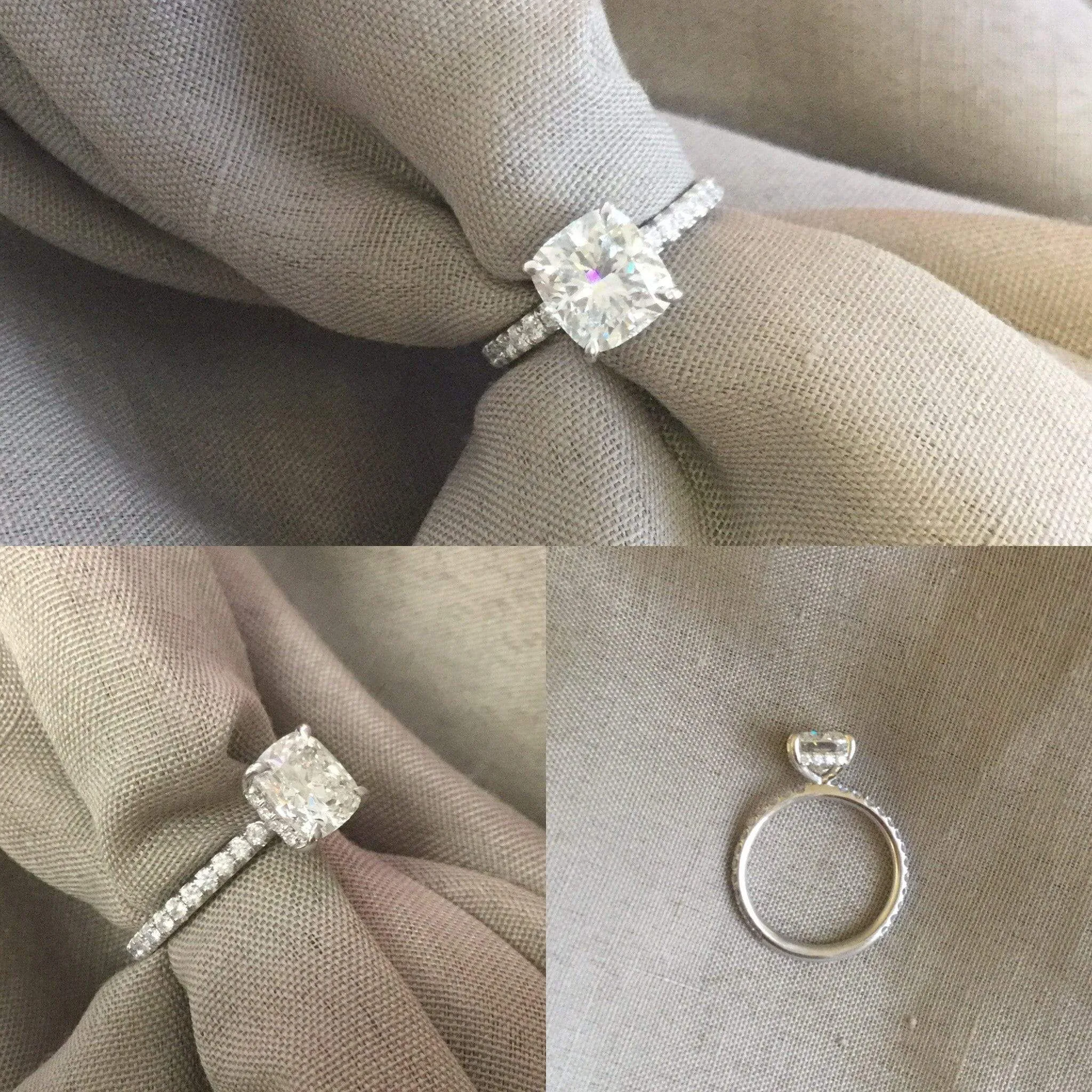 Petite Pave Lab Grown Diamond Engagement Ring